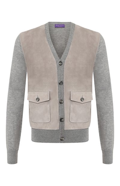 Кашемировый кардиган с кожаной отделкой RALPH LAUREN, арт. 790730588, фото 1