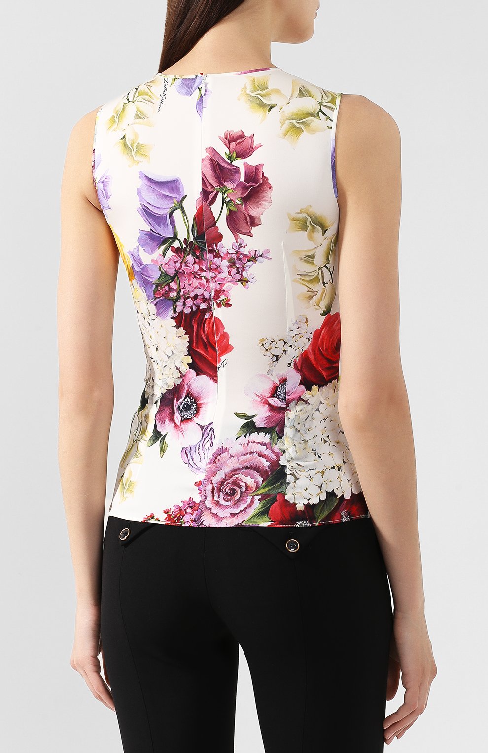 Шелковый топ DOLCE & GABBANA белого цвета по цене 74800 руб., арт. F7ZZFT/FSAX3, фото 4 Шелковый топ DOLCE & GABBANA, арт. F7ZZFT/FSAX3, фото 4