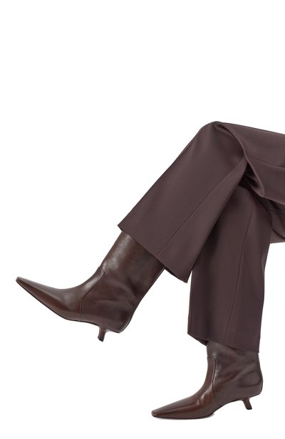 Кожаные полусапоги BRUNELLO CUCINELLI темно-коричневого цвета по цене 185000 руб., арт. MZ0RC3055P, фото 2 Кожаные полусапоги BRUNELLO CUCINELLI, арт. MZ0RC3055P, фото 2