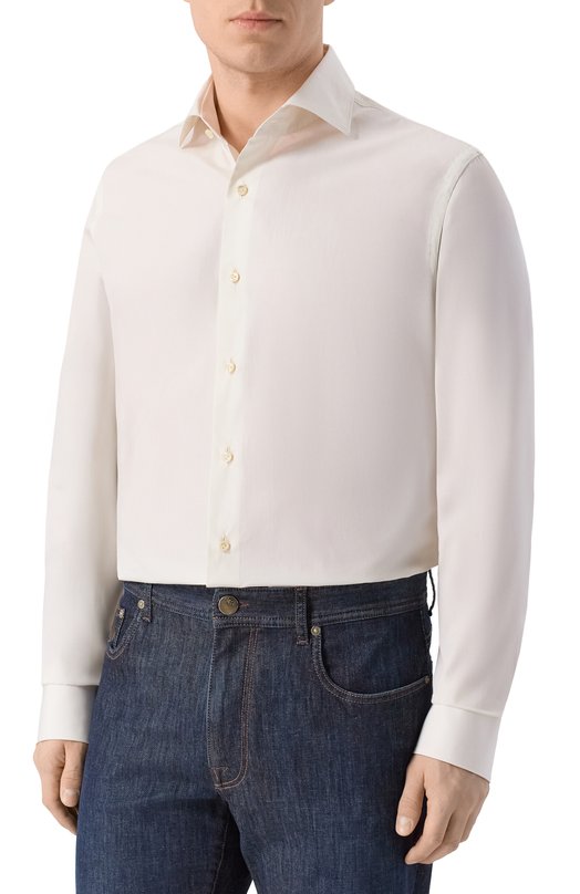 Хлопковая сорочка Van Laack VL-MIVARA-SF/150005 Кремовый  VL-MIVARA-SF/150005 Фото 3