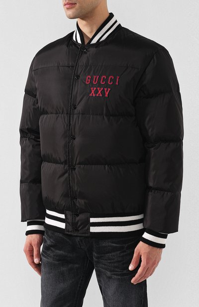 Пуховый бомбер на кнопках с контрастными манжетами GUCCI, арт. 543570/Z4190, фото 3