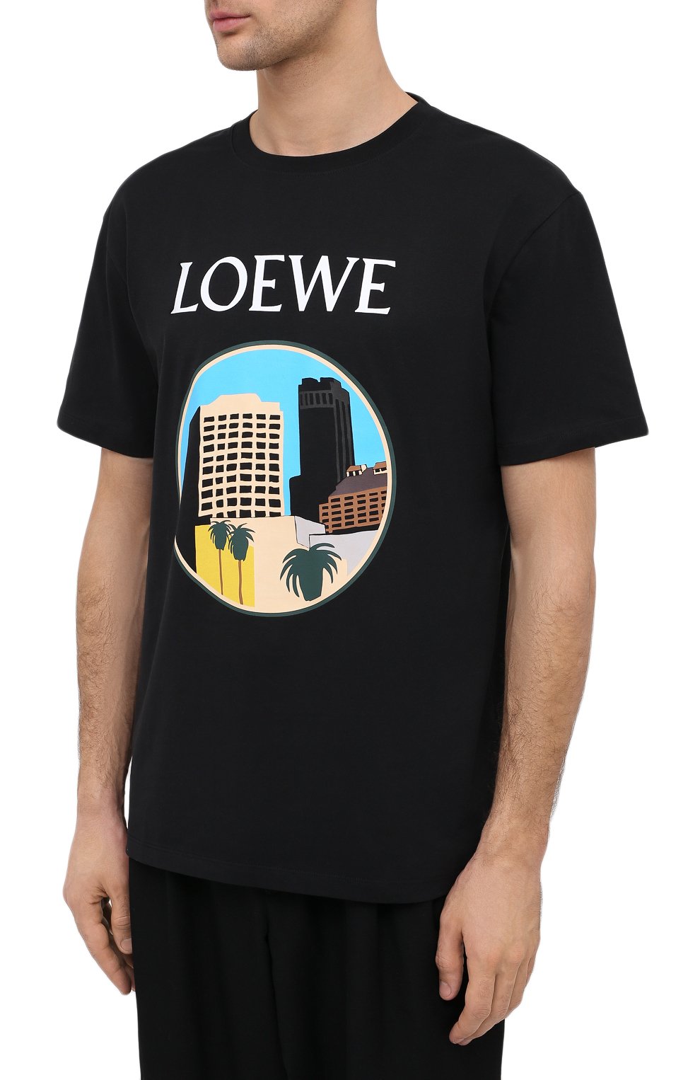 Хлопковая футболка LOEWE черного цвета по цене 29500 руб., арт. H897Y22X01, фото 3 Хлопковая футболка LOEWE, арт. H897Y22X01, фото 3