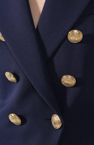 Шерстяной жакет BALMAIN синего цвета по цене 191000 руб., арт. 147130/167L, фото 5 Шерстяной жакет BALMAIN, арт. 147130/167L, фото 5