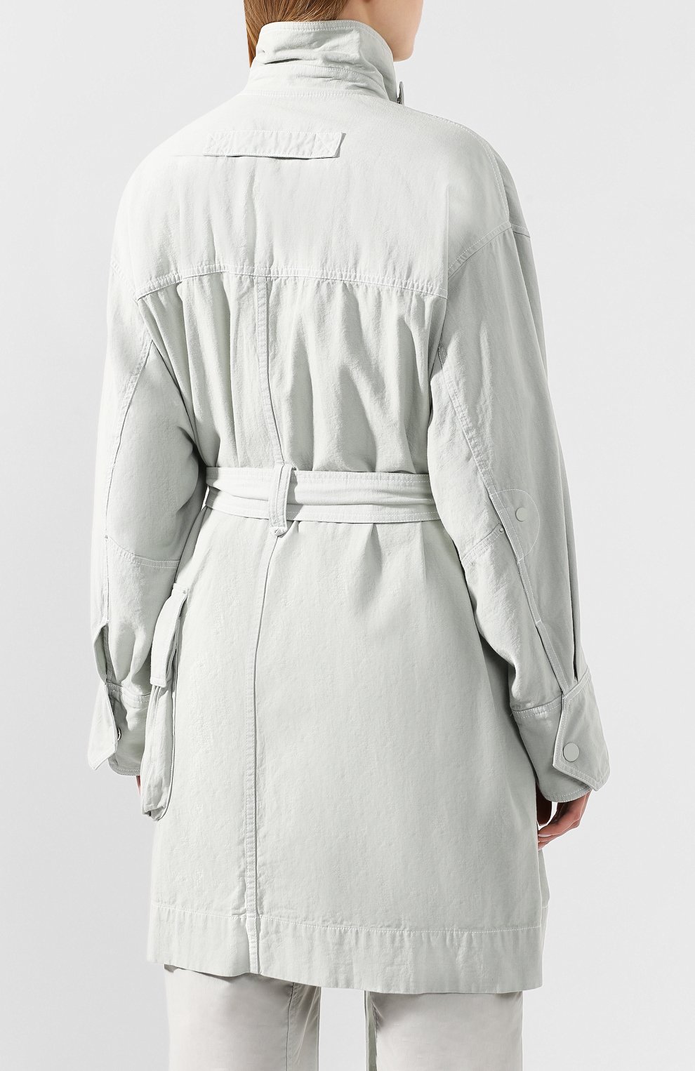 Хлопковый плащ LOW CLASSIC светло-зеленого цвета по цене 45900 руб., арт. L0W20SS_JK13M, фото 4 Хлопковый плащ LOW CLASSIC, арт. L0W20SS_JK13M, фото 4