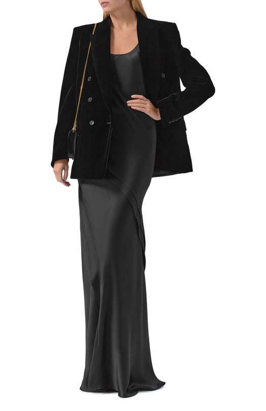 Бархатный жакет Saint Laurent 842990/Y525R Чёрный  842990/Y525R Фото 2