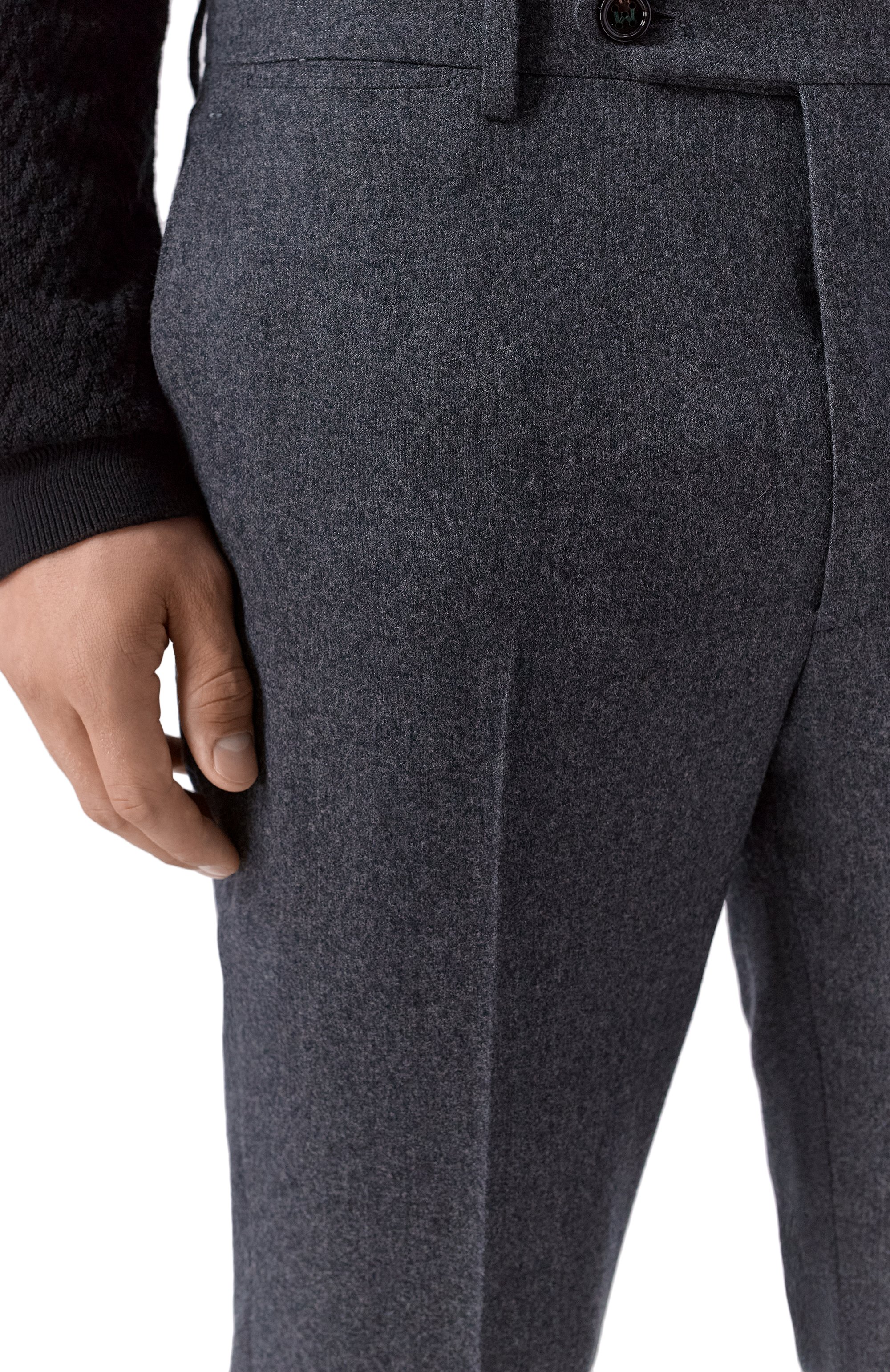 Шерстяные брюки BERWICH темно-серого цвета по цене 39400 руб., арт. VULCAN0 195/RD5470, фото 5 Шерстяные брюки BERWICH, арт. VULCAN0 195/RD5470, фото 5