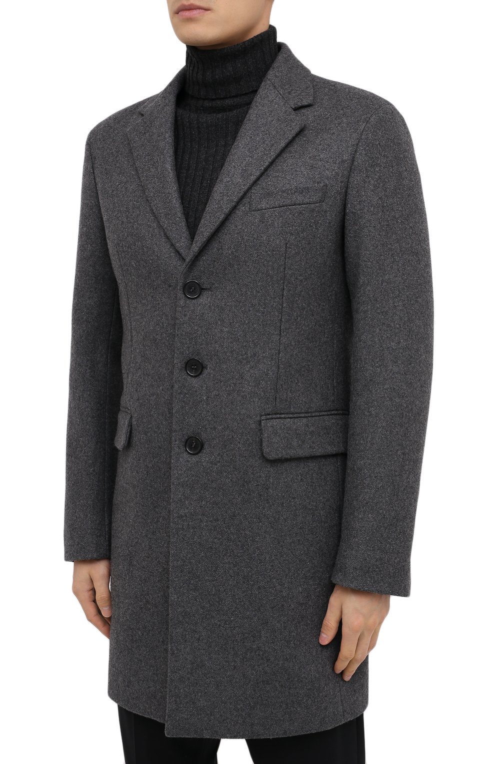 Шерстяное пальто DSQUARED2 серого цвета по цене 124500 руб., арт. S74AA0225/S53103, фото 4 Шерстяное пальто DSQUARED2, арт. S74AA0225/S53103, фото 4