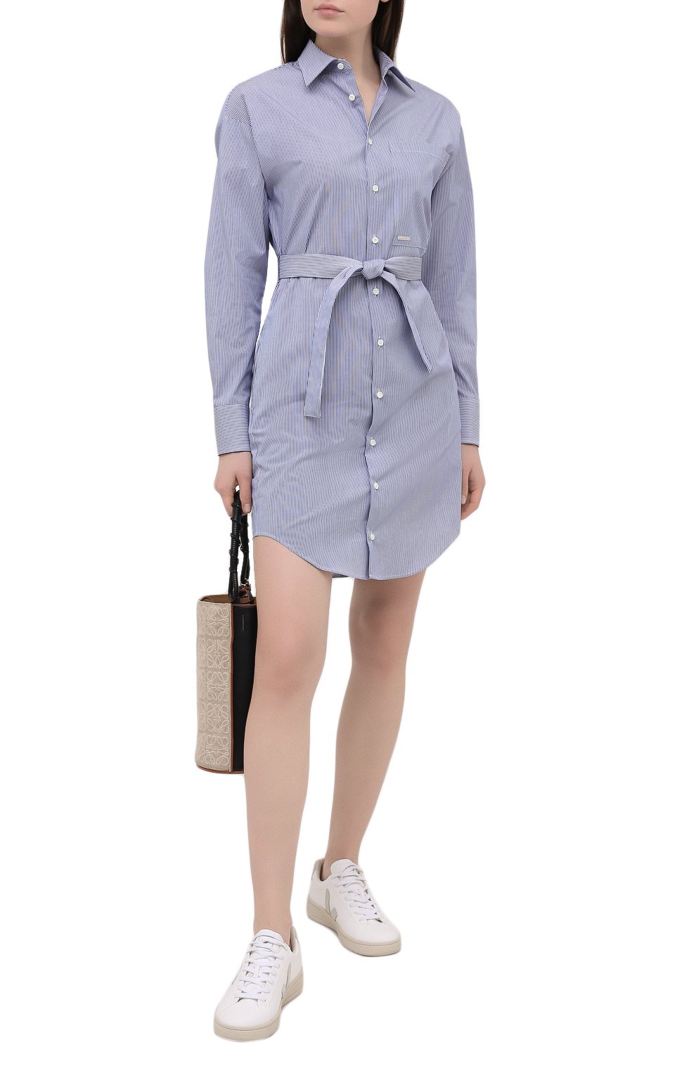 Хлопковое платье DSQUARED2 синего цвета по цене 39950 руб., арт. S75CV0406/S53619, фото 2 Хлопковое платье DSQUARED2, арт. S75CV0406/S53619, фото 2