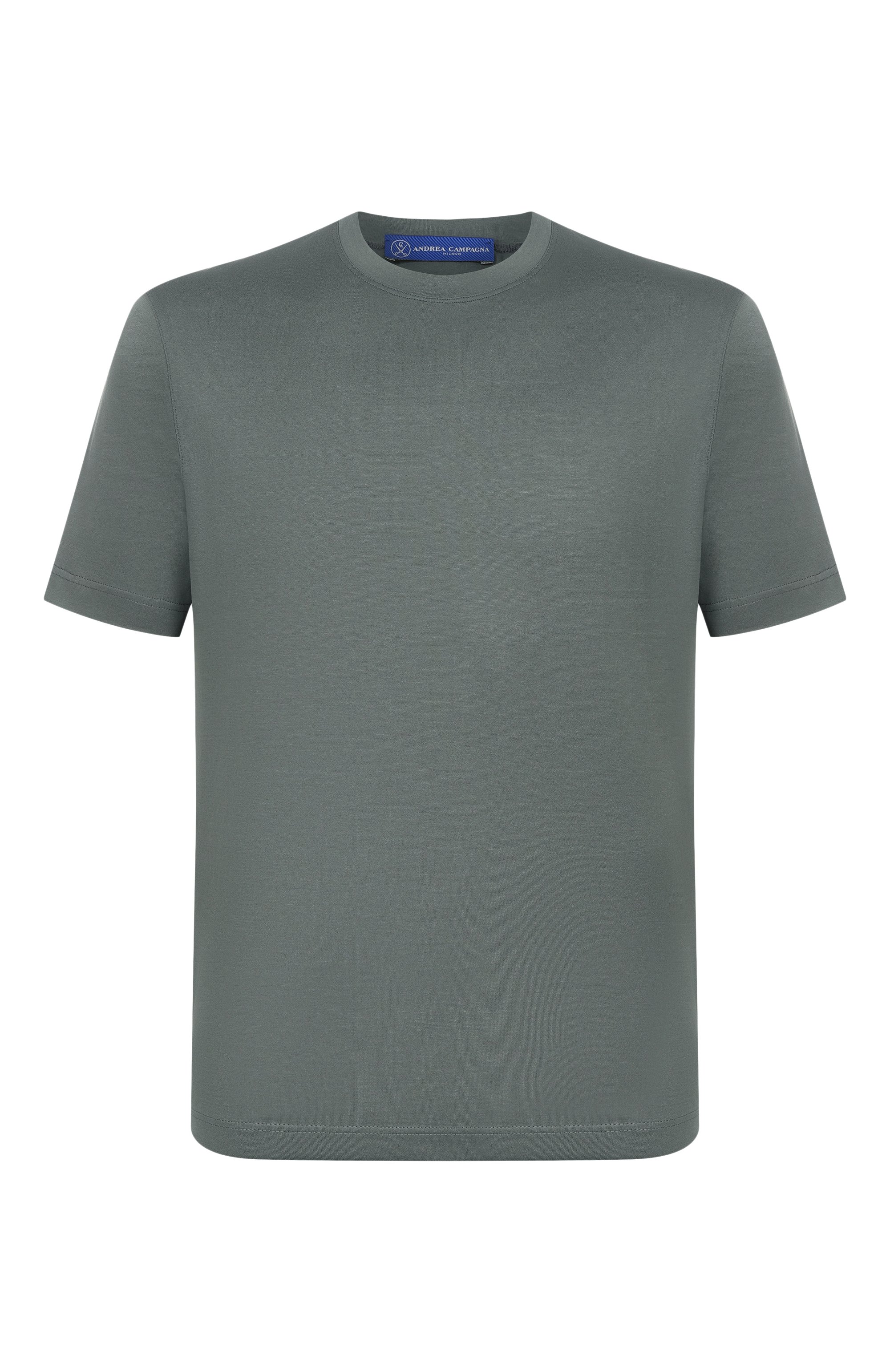 Хлопковая футболка ANDREA CAMPAGNA хаки цвета по цене 21500 руб., арт. TSMC/JERLUX, фото 1 Хлопковая футболка ANDREA CAMPAGNA, арт. TSMC/JERLUX, фото 1