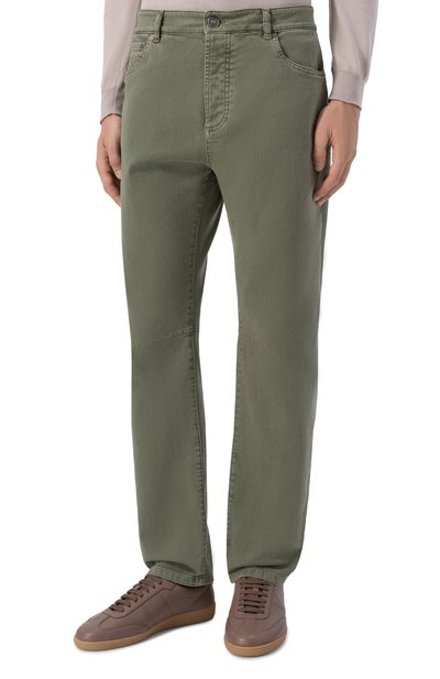 Джинсы leisure fit BRUNELLO CUCINELLI хаки цвета по цене 105500 руб., арт. M277PX1290, фото 3 Джинсы leisure fit BRUNELLO CUCINELLI, арт. M277PX1290, фото 3