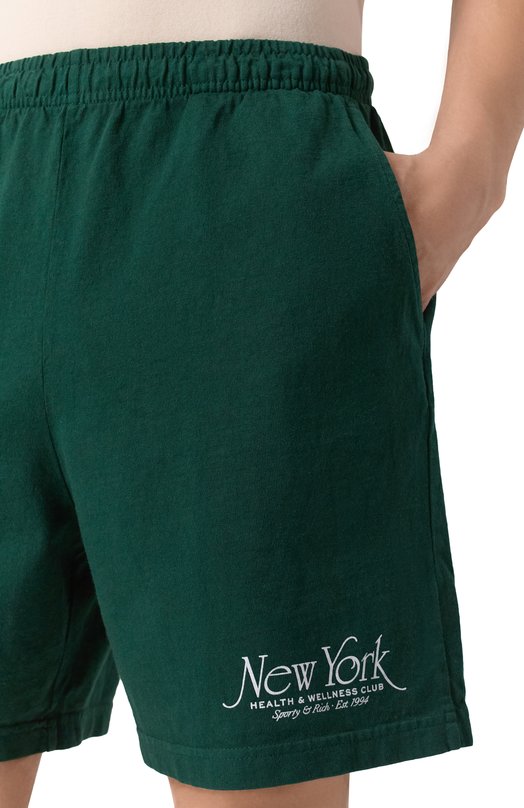 Хлопковые шорты Sporty and Rich SH039606034WH01 Зелёный  SH039606034WH01 Фото 5