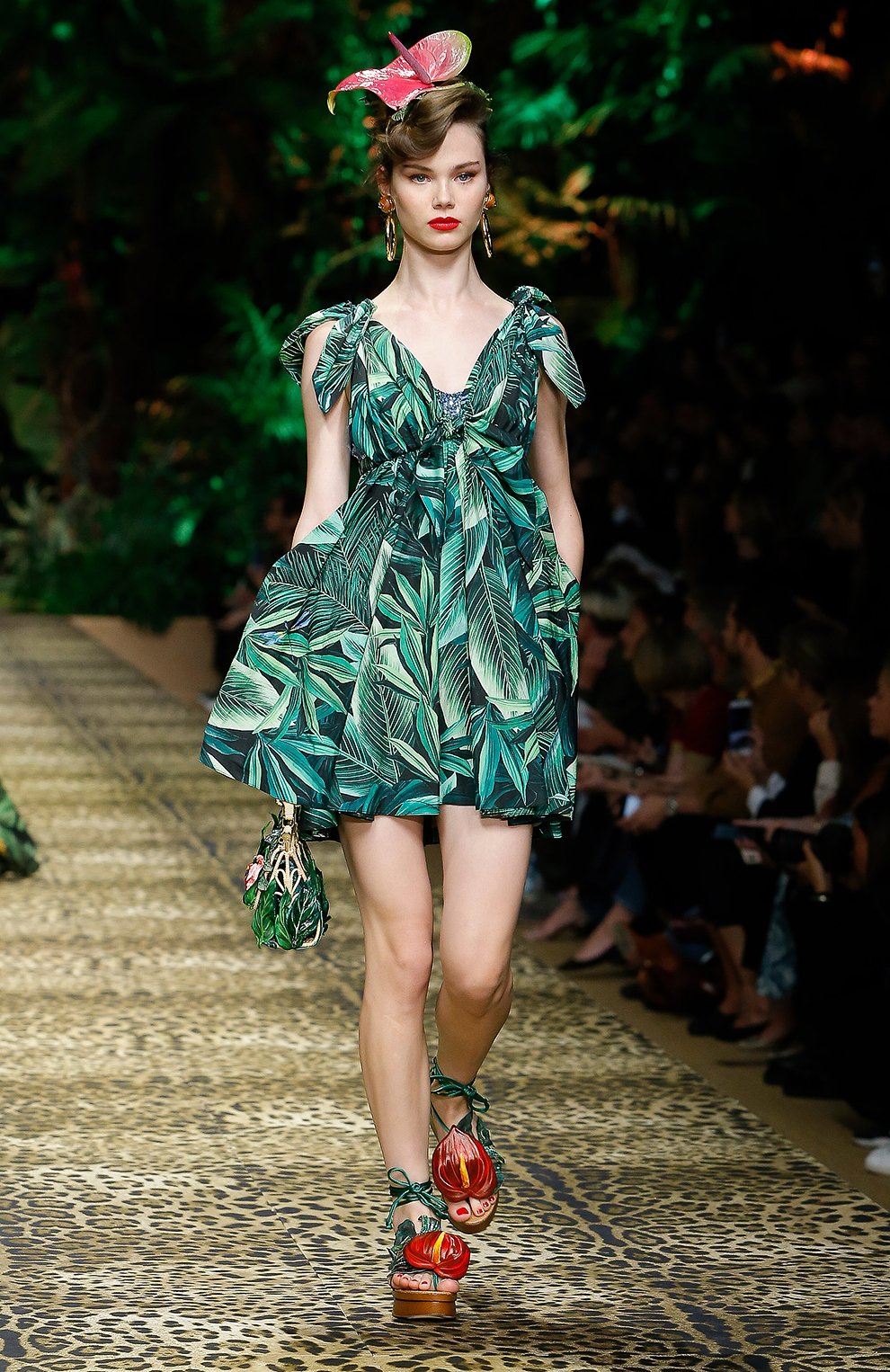 Хлопковое платье DOLCE & GABBANA зеленого цвета по цене 145000 руб., арт. F6I3KT/HS5HE, фото 6 Хлопковое платье DOLCE & GABBANA, арт. F6I3KT/HS5HE, фото 6