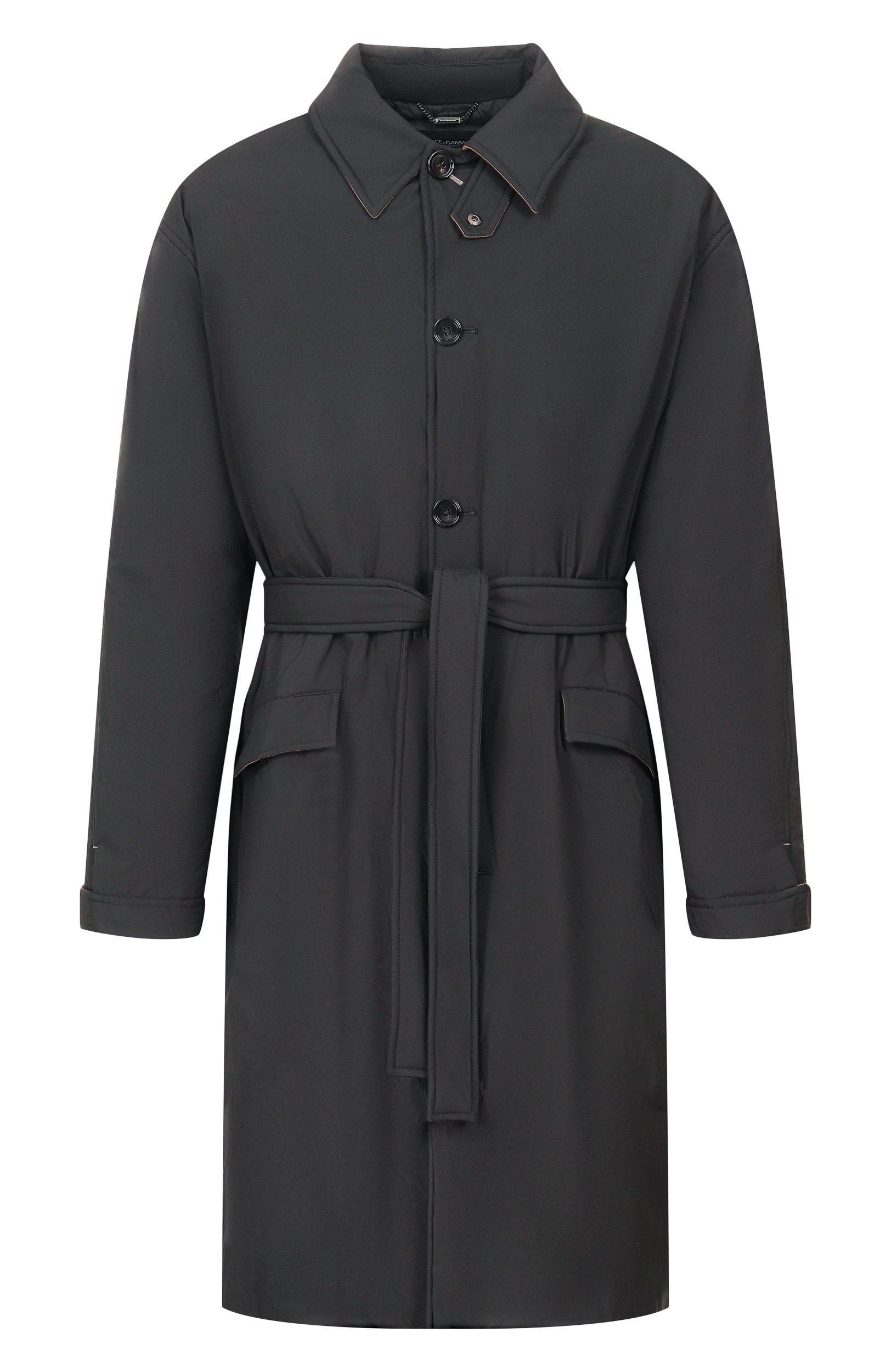 Тренч DOLCE & GABBANA черного цвета по цене 315500 руб., арт. G059HT/FUS35, фото 1 Тренч DOLCE & GABBANA, арт. G059HT/FUS35, фото 1