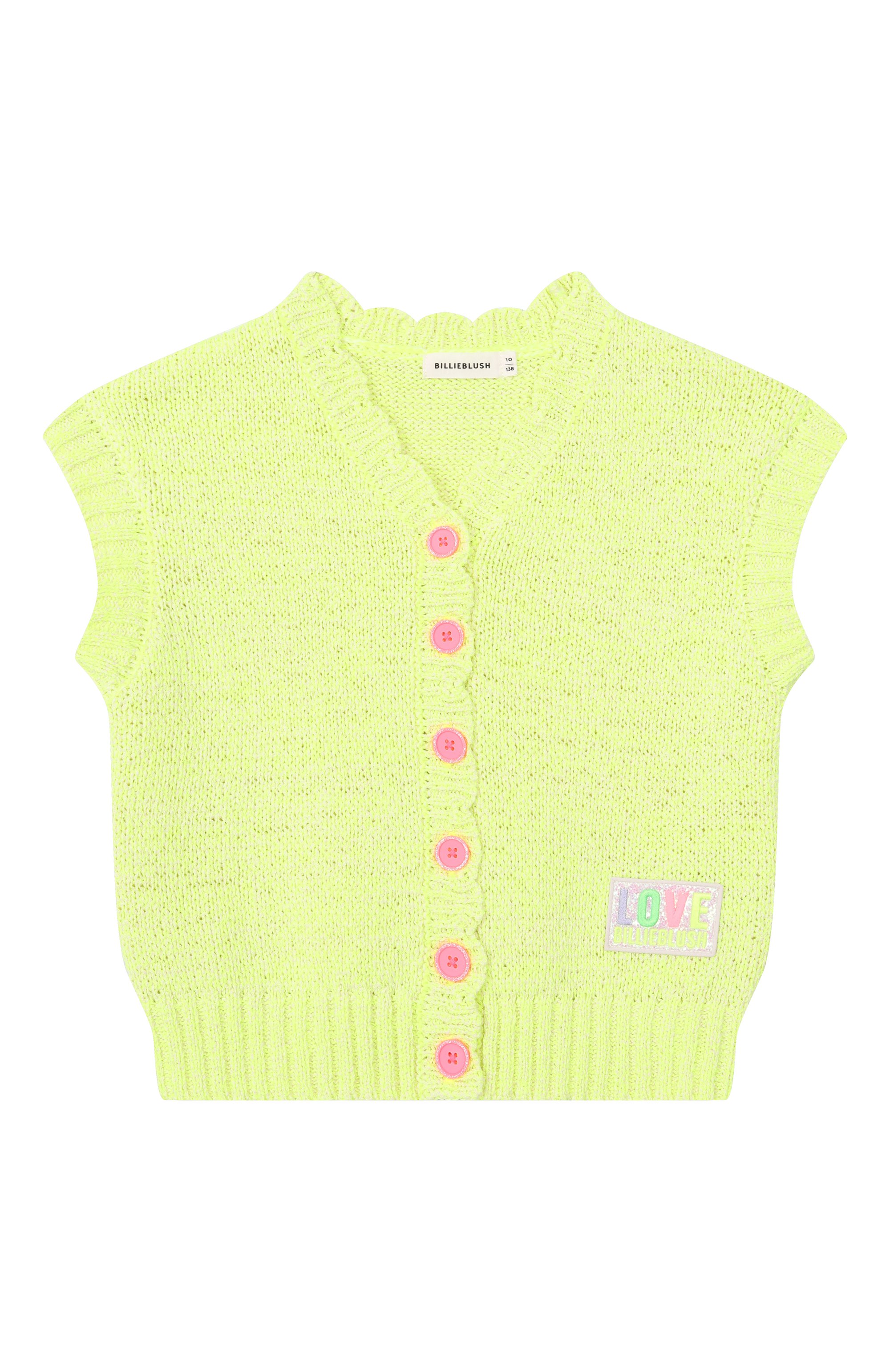 Хлопковый жилет BILLIEBLUSH желтого цвета по цене 10350 руб., арт. U21908, фото 1 Хлопковый жилет BILLIEBLUSH, арт. U21908, фото 1