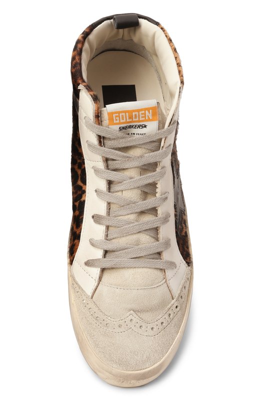 Кожаные кеды Mid Star Golden Goose Deluxe Brand GWF00122.F003766 Леопардовый  GWF00122.F003766 Фото 6