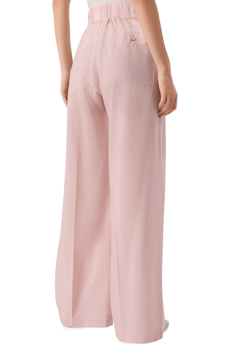 Женские брюки DRIES VAN NOTEN розового цвета, арт. 251-010909-1524 | Фото 4 (Длина (брюки, джинсы): Стандартные; Материал внешний: Хлопок, Вискоза; Женское Кросс-КТ: Брюки-одежда; Силуэт Ж (брюки и джинсы): Широкие; Случай: Формальный; Стили: Минимализм)