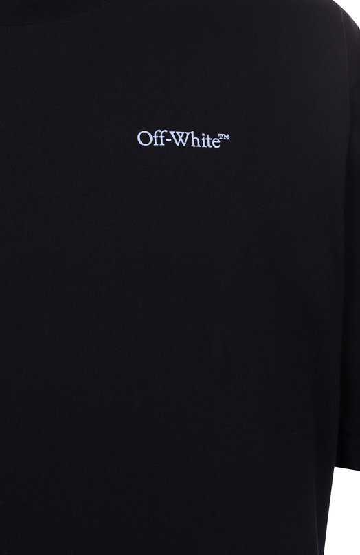Хлопковая футболка Off-White 0MAA120S25JER00G Чёрный  0MAA120S25JER00G Фото 6