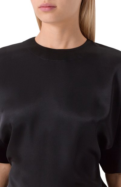 Атласное платье с отделкой перьями PINKO черного цвета по цене 63200 руб., арт. 105738/A2UU, фото 5 Атласное платье с отделкой перьями PINKO, арт. 105738/A2UU, фото 5