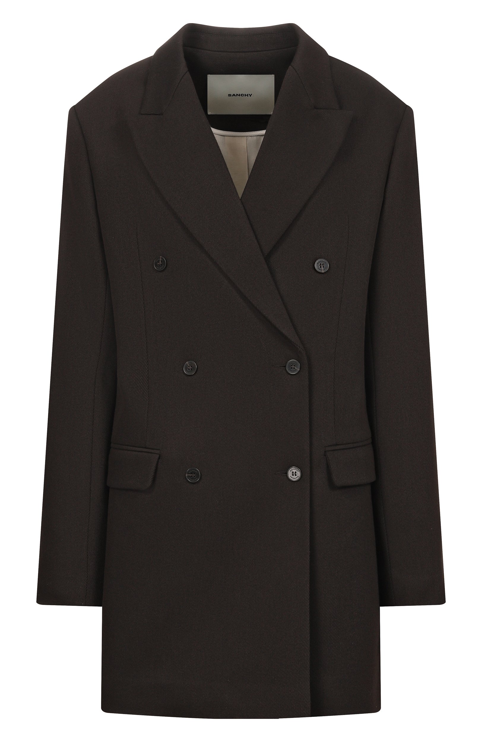 Пальто из вискозы и шерсти SANCHY коричневого цвета по цене 49000 руб., арт. AW26.53.04/61, фото 1 Пальто из вискозы и шерсти SANCHY, арт. AW26.53.04/61, фото 1