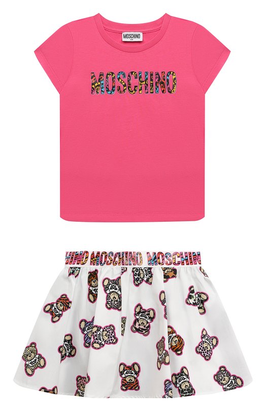 

Комплект из футболки и юбки Moschino, Розовый