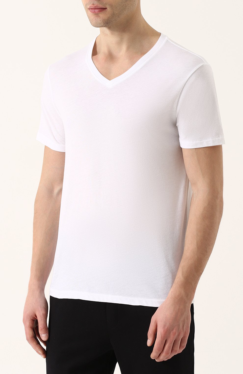 Хлопковая футболка с v-образным вырезом POLO RALPH LAUREN, арт. 710645340, фото 3