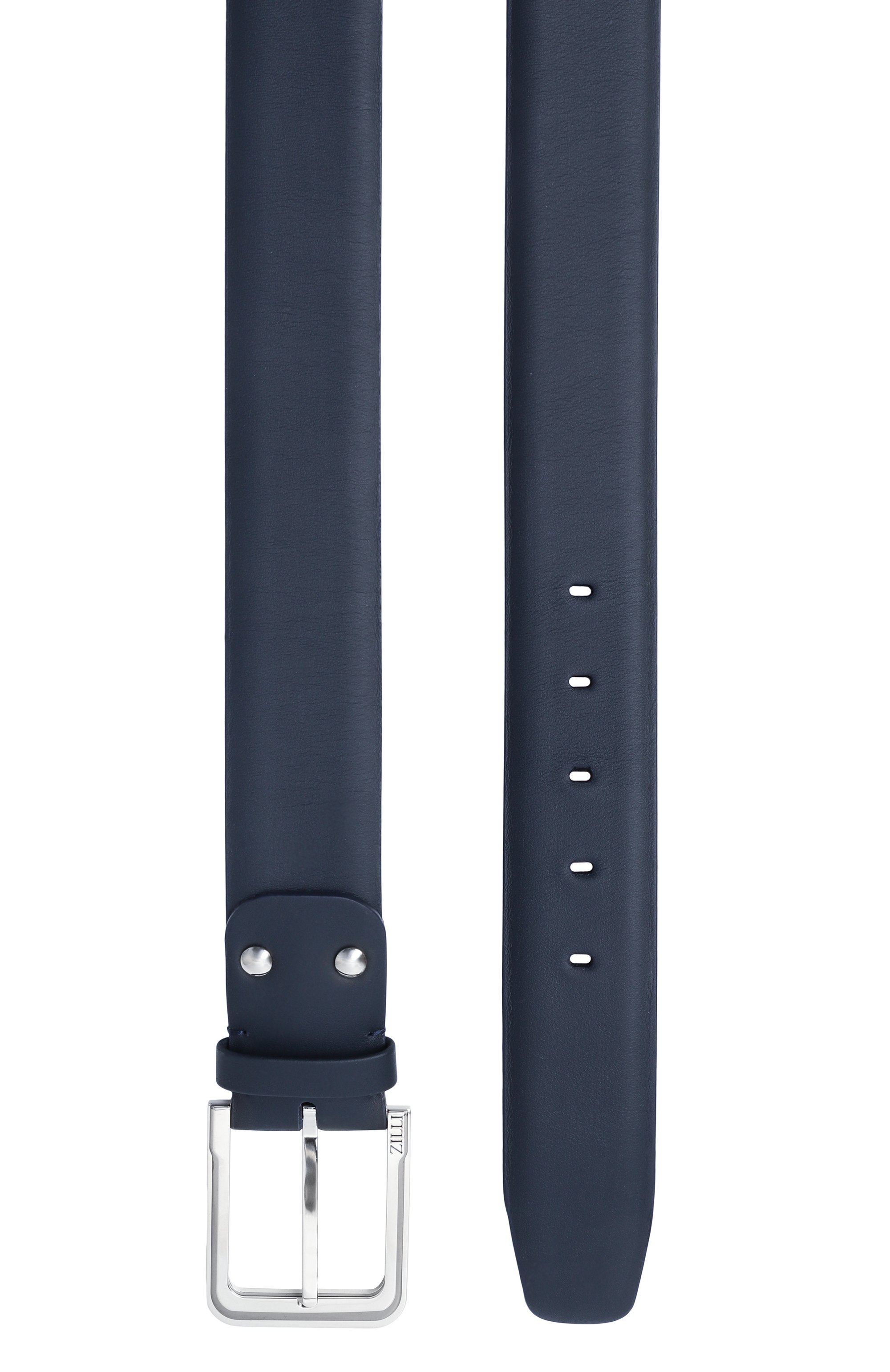Кожаный ремень ZILLI темно-синего цвета по цене 111500 руб., арт. B12040M1015VPALRU, фото 3 Кожаный ремень ZILLI, арт. B12040M1015VPALRU, фото 3