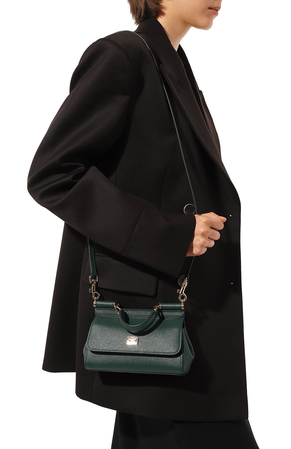 Сумка sicily small DOLCE & GABBANA темно-зеленого цвета по цене 154500 руб., арт. BB9116_BE9116/A1001_1, фото 2 Сумка sicily small DOLCE & GABBANA, арт. BB9116_BE9116/A1001_1, фото 2