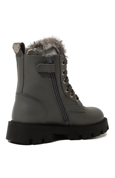 Кожаные ботинки MONNALISA серого цвета по цене 30150 руб., арт. 8CD007M, фото 3 Кожаные ботинки MONNALISA, арт. 8CD007M, фото 3