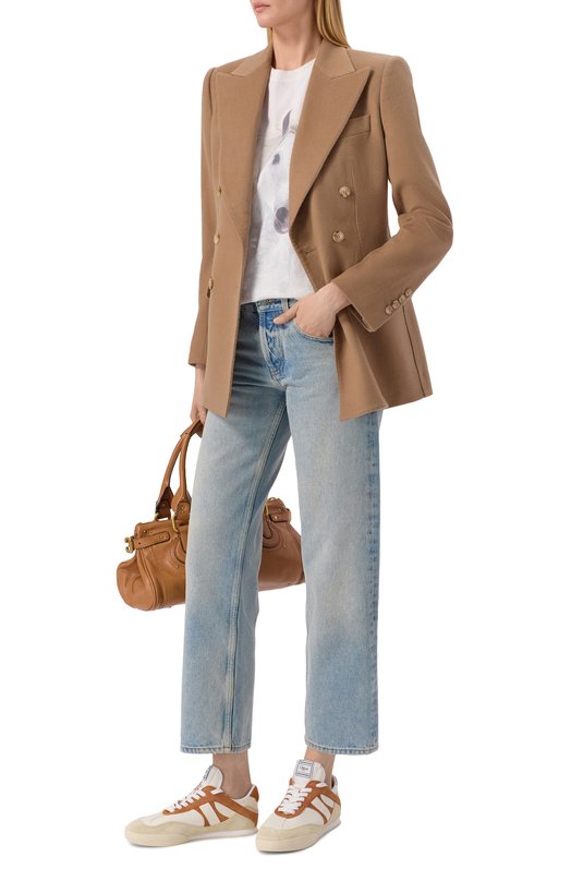 Кожаные кеды Chloé Kick Chloé CHC25U07ISL Кремовый  CHC25U07ISL Фото 3