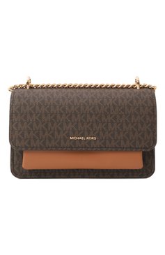 Женская сумка claire large MICHAEL MICHAEL KORS коричневого цвета, арт. 30R5GC7L3B | Фото 1 (Ремень/цепочка: На ремешке; Размер: large; Материал: Экокожа, Канва)
