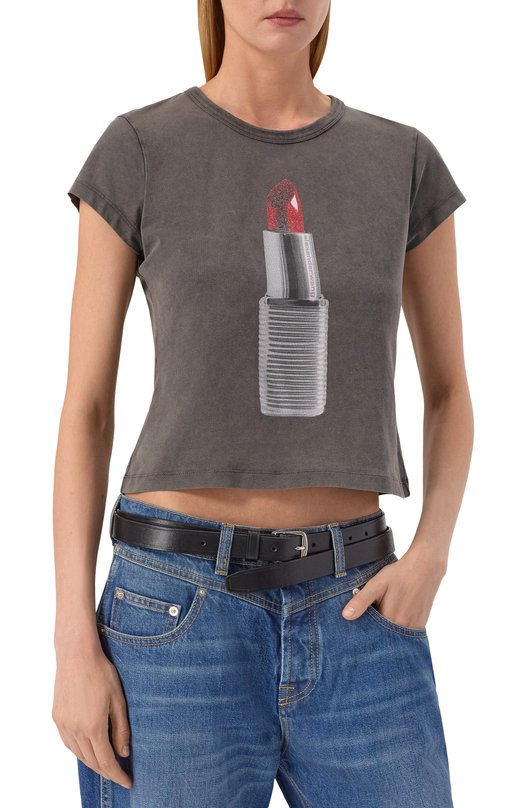 Хлопковая футболка Alexander Wang 1CC2261295 Чёрный  1CC2261295 Фото 3