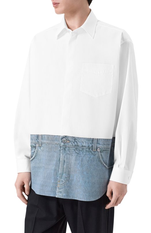 Хлопковая рубашка Moschino A0228/0235 Белый  A0228/0235 Фото 3