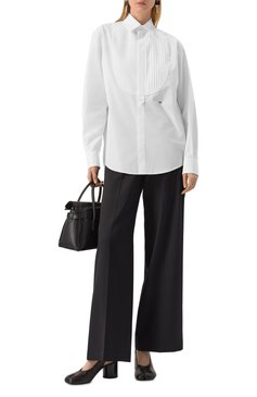 Женская хлопковая рубашка DSQUARED2 белого цвета, арт. S75DL0892/S35244 | Фото 2 (Драгоценные камни: Проставлено; Длина (для топов): Удлиненные; Материал внешний: Хлопок; Рукава: Длинные; Материал сплава: Проставлено; Женское Кросс-КТ: Рубашка-одежда; Принт: Без принта; Стили: Классический)
