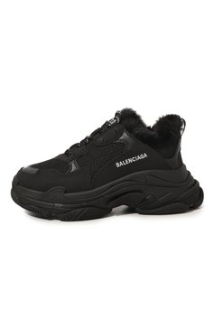 Женские комбинированные кроссовки triple s BALENCIAGA черного цвета, арт. 668562W3CQ5 | Фото 4 (Материал внешний: Экокожа, Текстиль; Материал утеплителя: Экомех; Подошва: Платформа; Стили: Гранж, Кэжуэл; Материал сплава: Проставлено; Драгоценные камни: Проставлено)