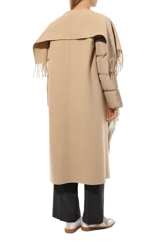 Шерстяное пальто GOEN.J Бежевый, фото 4