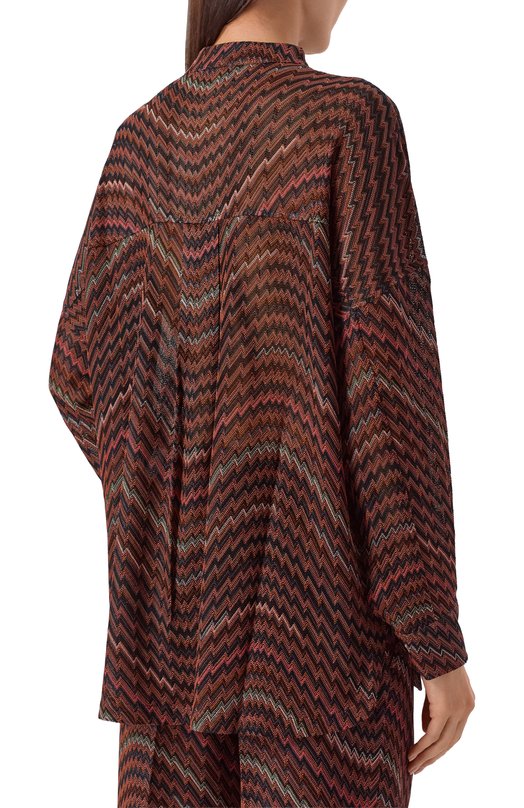 Блузка из вискозы и хлопка Missoni DS25WJ0F/BC005D Коричневый  DS25WJ0F/BC005D Фото 4