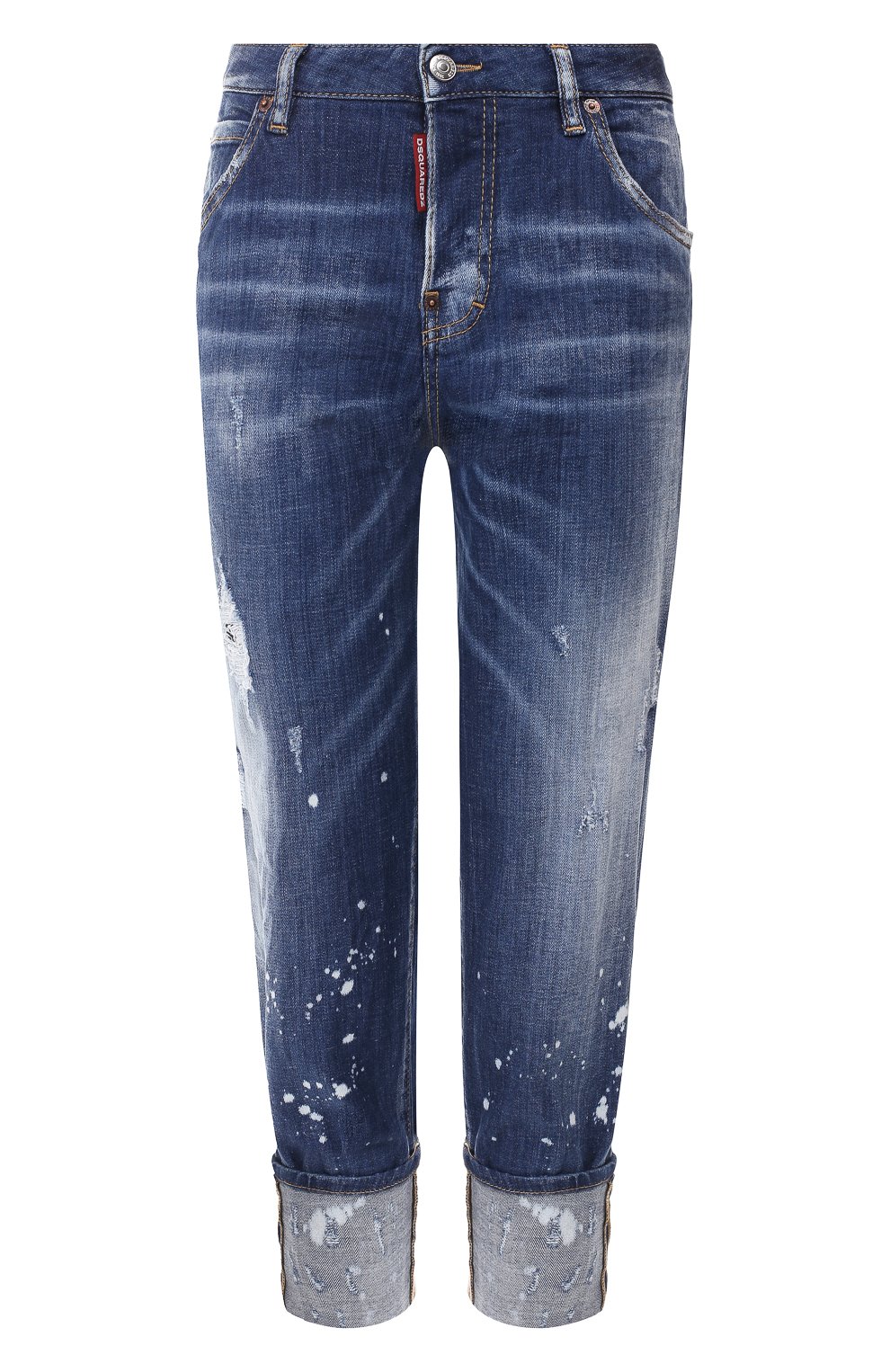 Джинсы с отворотами DSQUARED2 синего цвета по цене 33200 руб., арт. S72LB0185/S30342, фото 1 Джинсы с отворотами DSQUARED2, арт. S72LB0185/S30342, фото 1