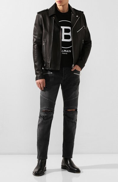 Кожаная куртка BALMAIN черного цвета по цене 277000 руб., арт. TH18508/L065, фото 2 Кожаная куртка BALMAIN, арт. TH18508/L065, фото 2