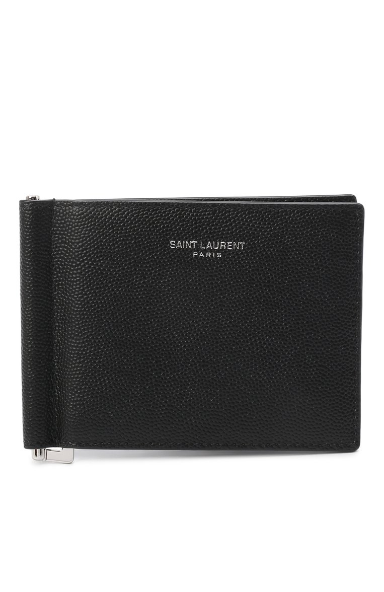 Мужской кожаный зажим для купюр SAINT LAURENT черного цвета, арт. 378005/BTY0N | Фото 1 (Материал: Натуральная кожа; Нос: Не проставлено; Автоматизация Diginetica: Не назначено)