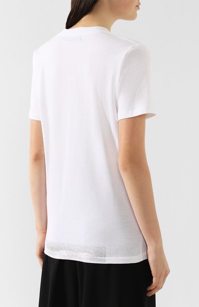 Хлопковая футболка YOHJI YAMAMOTO белого цвета по цене 15850 руб., арт. YZ-K73-049, фото 4 Хлопковая футболка YOHJI YAMAMOTO, арт. YZ-K73-049, фото 4