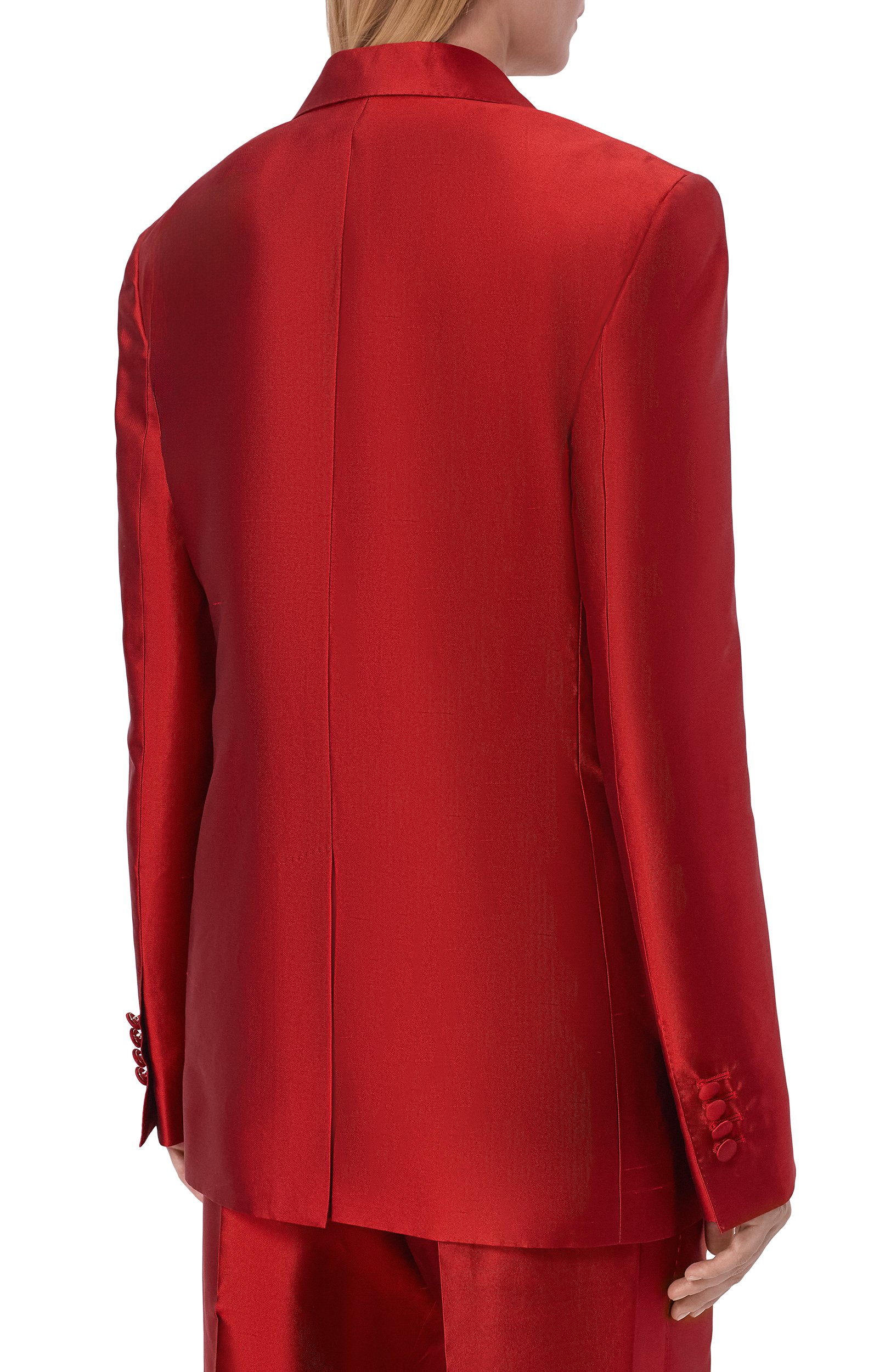 Атласный жакет DOLCE & GABBANA красного цвета по цене 459500 руб., арт. F29UUT/FU116, фото 4 Атласный жакет DOLCE & GABBANA, арт. F29UUT/FU116, фото 4