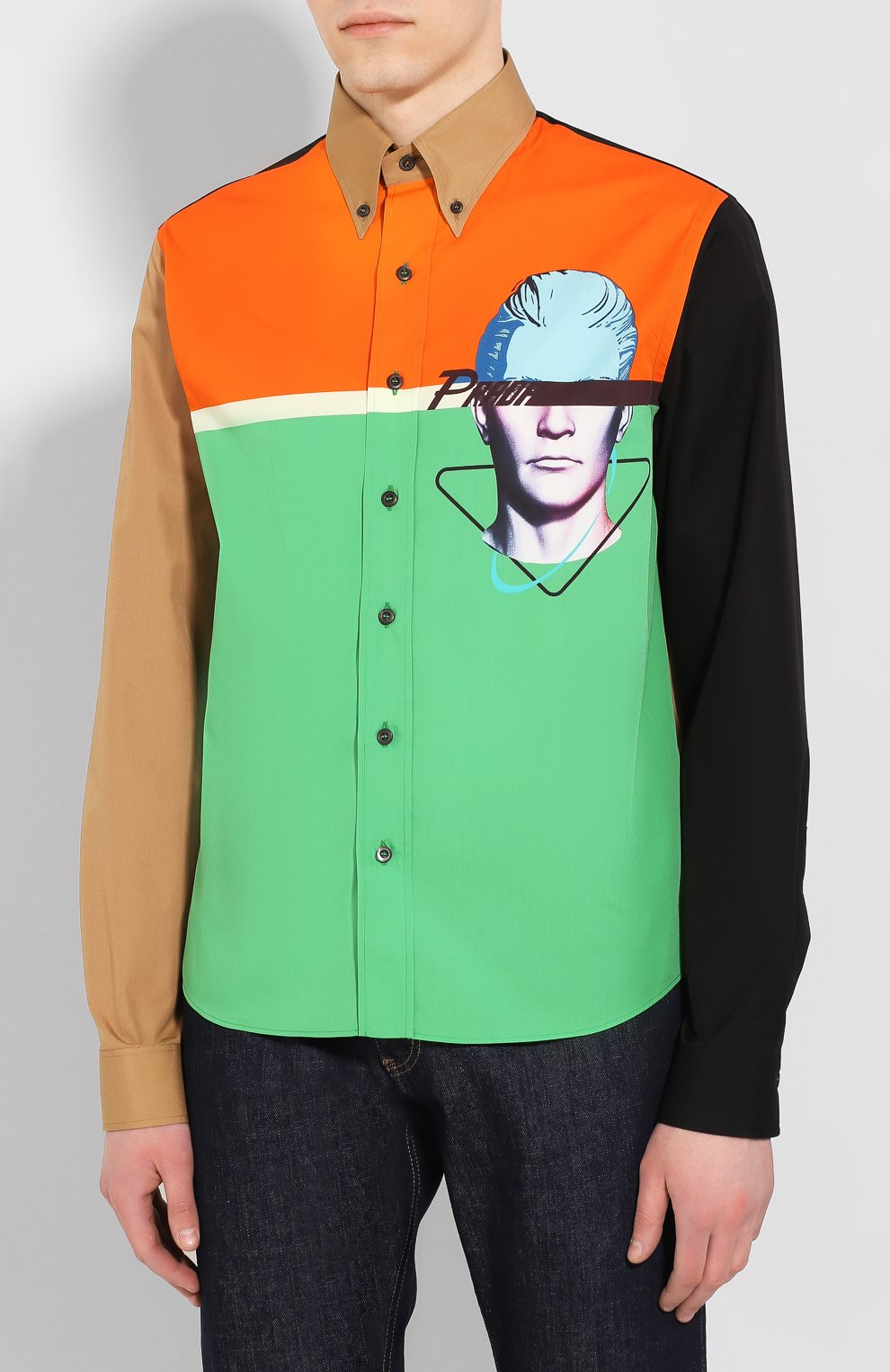 Хлопковая рубашка PRADA, арт. UCN285-1WOU-F0K8E-201, фото 3