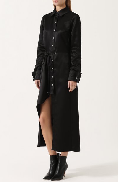 Шелковое платье-рубашка с высоким разрезом MUGLER, арт. R0BER916339, фото 3