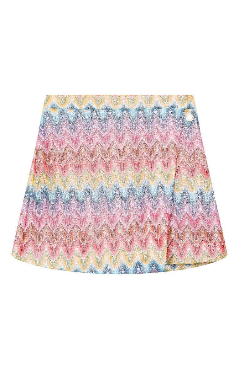 Детские юбка-шорты MISSONI разноцветного цвета, арт. MW7A61/Q0075/6-10 | Фото 1 (Материал внешний: Хлопок, Синтетический материал; Нос: Не проставлено; Материал подклада: Хлопок; Случай: Повседневный; Автоматизация состава: Проставлено; Ростовка одежда: 6 лет | 116 см, 10 - 11 лет | 140 - 146см, 8 лет | 128 см)