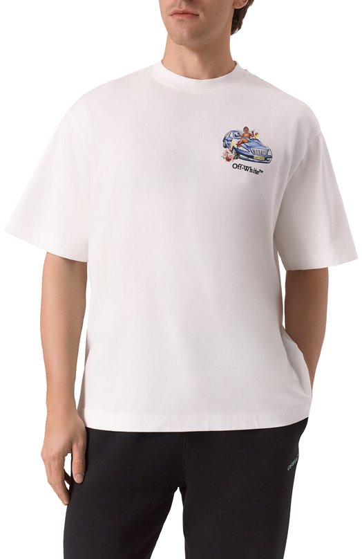 Хлопковая футболка Off-White 0MAA120S25JER003 Белый  0MAA120S25JER003 Фото 3