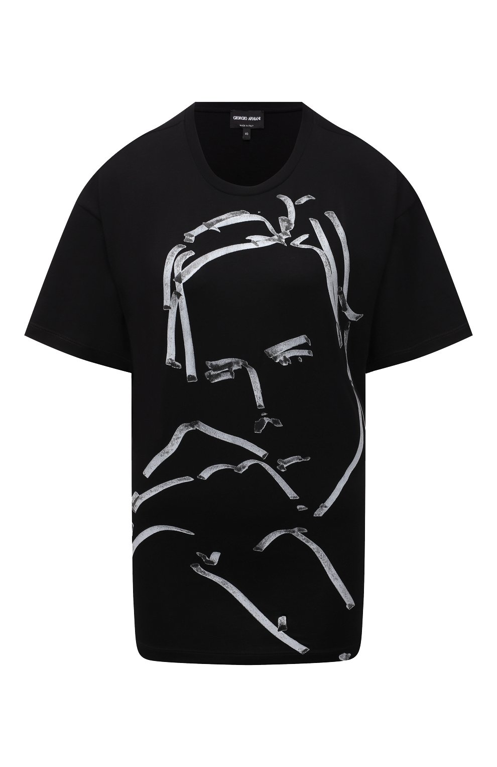 Хлопковая футболка GIORGIO ARMANI черного цвета по цене 42350 руб., арт. 6KAM79/AJMCZ, фото 1 Хлопковая футболка GIORGIO ARMANI, арт. 6KAM79/AJMCZ, фото 1