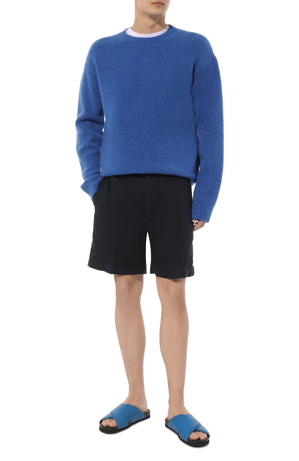 Льняные шорты CANALI темно-синего цвета по цене 52250 руб., арт. 95606/SG02985, фото 2 Льняные шорты CANALI, арт. 95606/SG02985, фото 2