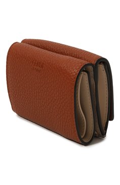 Женские кожаное портмоне FENDI коричневого цвета, арт. 8M0426/A91B/F1E1W | Фото 2 (Материал сплава: Проставлено; Нос: Не проставлено; Материал: Натуральная кожа)