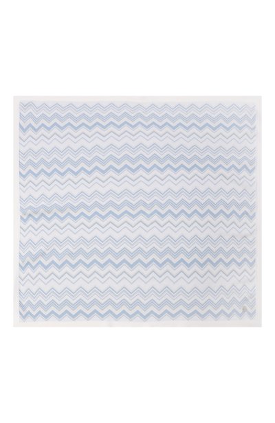 Плед из хлопка и кашемира MISSONI голубого цвета по цене 35250 руб., арт. MZ0320/Z2312, фото 3 Плед из хлопка и кашемира MISSONI, арт. MZ0320/Z2312, фото 3