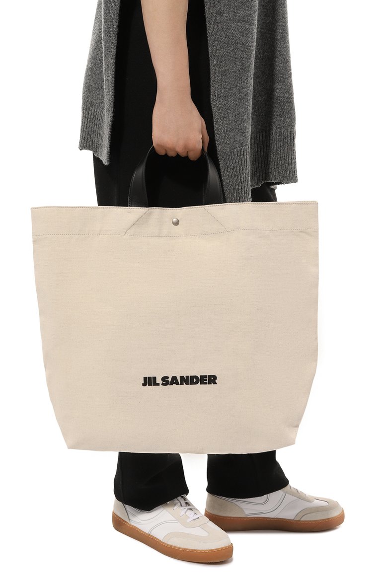 Мужская текстильная сумка-шопер JIL SANDER бежевого цвета, арт. J26WC0009/P4917 | Фото 2 (Материал: Текстиль; Размер: large; Автоматизация ТО: Проставлено; Автоматизация состава: Проставлено)